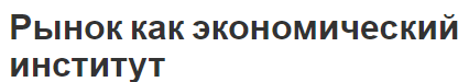 Рынок как экономический институт - концепция, особенности и функции