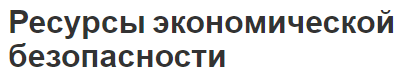 Ресурсы экономической безопасности - сущность и определения