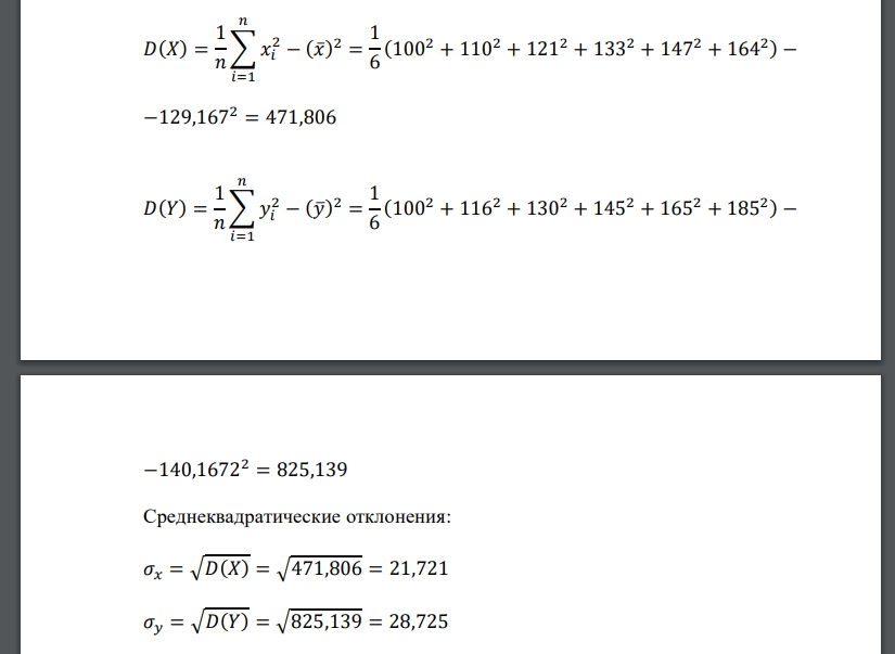 Найти коэффициент корреляции между величинами 𝑋 (основные фонды во всех отраслях народного хозяйства СССР