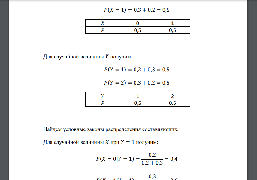 Задано распределение вероятностей дискретной двумерной случайной величины в виде таблицы, указанной в соответствующем