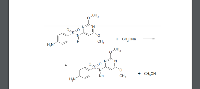 Вычислить теоретический объем титранта (0,1 М раствора метилата натрия), необходимый для проведения титрования навески субстанции сульфадиметоксина массой 0,6186 г, если содержание сульфадиметоксина