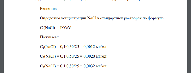 Для определения NaCl в растворе гидроксида натрия навеску его массой 2,174 г перенесли в мерную колбу на 25 мл и приготовили в ней суспензию AgCl