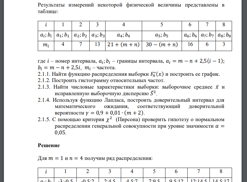 Результаты измерений некоторой физической величины представлены в таблице: 𝑖 1 2 3 4 5 6 7 8 𝑎𝑖 ; 𝑏𝑖 𝑎1; 𝑏1 𝑎2; 𝑏2 𝑎3; 𝑏3 𝑎4; 𝑏4 𝑎5; 𝑏5 𝑎6; 𝑏6 𝑎7; 𝑏7 𝑎8; 𝑏8