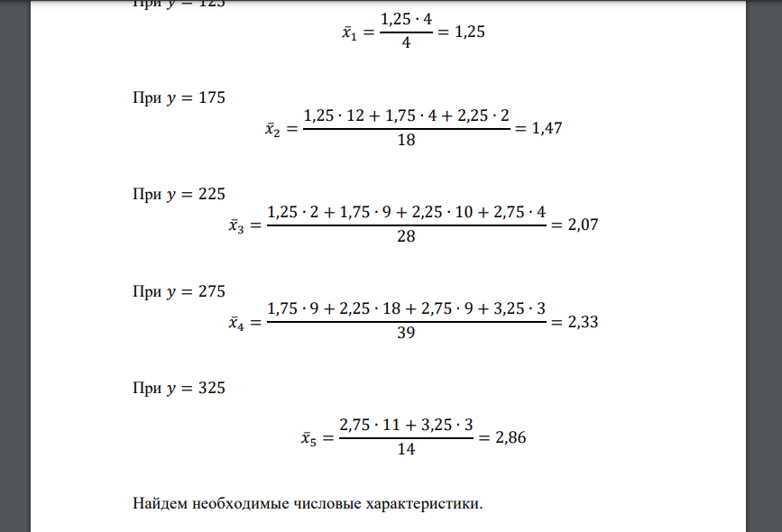 В корреляционной таблице дано распределение 100 торговых предприятий по затратам 𝑋 тыс. руб. и по ежемесячным объемам продаж