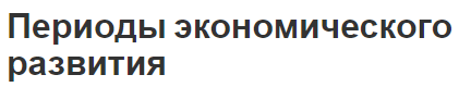 Периоды экономического развития - концепции и сущность