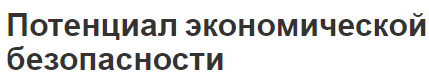 Потенциал экономической безопасности - определение, оценка и характер