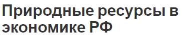 Природные ресурсы в экономике РФ - определение, природа и связь с экономикой