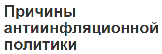 Причины антиинфляционной политики - причины инфляции и другие