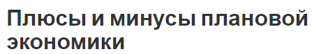 Плюсы и минусы плановой экономики - основные виды и характеристики