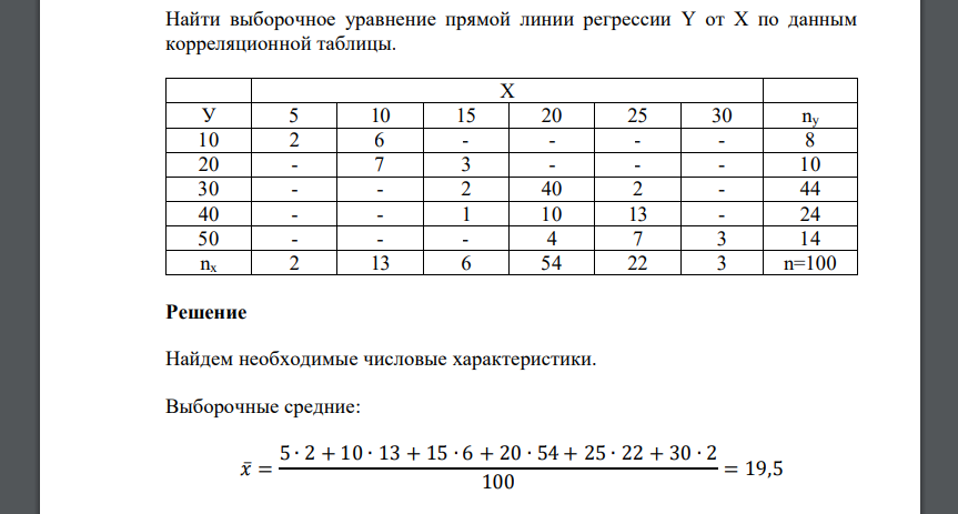 Выборочные уравнения прямой линии регрессии. Выборочные уравнения прямой линии регрессии