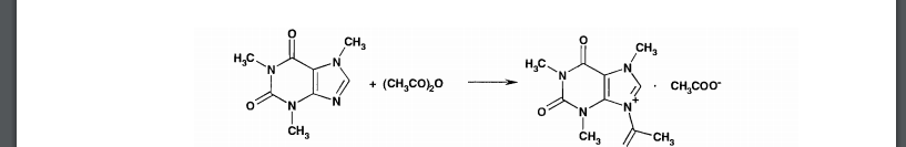 Приведите уравнения количественного определения кофеина (Mr C8H10N4O2H2O 212,21) методом неводного титрования согласно методике ФС.