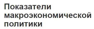 Показатели макроэкономической политики - макроэкономика, ВВП и 