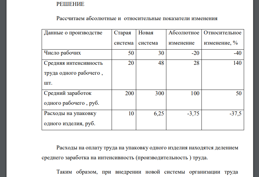 Определите по данным таблицы как изменится число занятых работников , интенсивность труда , средний заработок рабочего