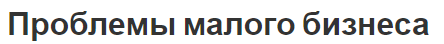Проблемы малого бизнеса - критерии классификации, суть и перспективы развития