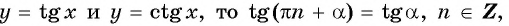 Функции y=tg x и y=ctg x - их свойства, графики и примеры решения