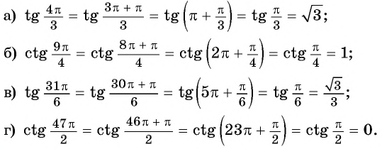 Функции y=tg x и y=ctg x - их свойства, графики и примеры решения