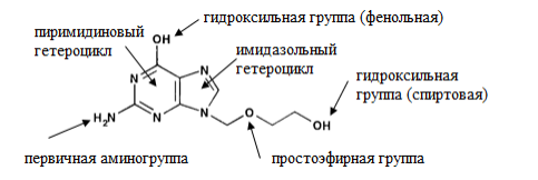 Напишите формулу ЛС, исходя из химического названия: 2-амино9-[(2-гидроксиэтокси)метил]-1,9-дигидро-6H-пурин-6-он. Проведите 265 нумерацию, обозначьте радикалы и функциональные группы