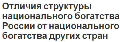 Отличия структуры национального богатства России от национального богатства других стран - сущность, особенности и суть