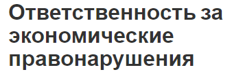 Ответственность за экономические правонарушения - особенности и понимание