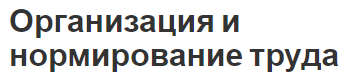 Организация и нормирование труда - виды, содержание и методы