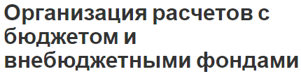 Организация расчетов с бюджетом и внебюджетными фондами - система, суть и учет