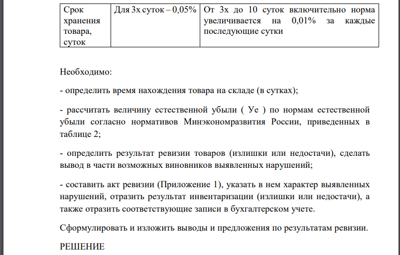 При проведении ревизии фактических остатков в мае 2018г. на складе ООО «Гелос», являющемся организацией общественного питания и расположенном