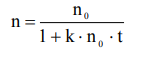 Определите изменение общего числа частиц n газовой сажи под действием ультразвука в следующих интервалах времени: 1, 10, 100 с. До коагуляции в 1 м3 воздуха содержалось n0 = 5·1015 частиц