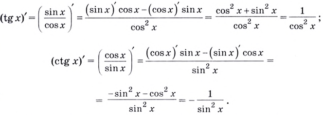 Производные тригонометрических функции с примерами решения