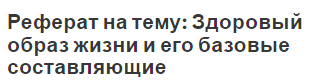 Реферат на тему: Здоровый образ жизни и его базовые составляющие