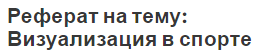 Реферат на тему: Визуализация в спорте