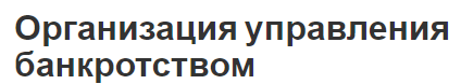 Организация управления банкротством - концепция, понятие и механизм управления