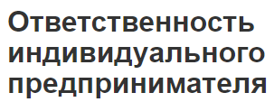 Ответственность индивидуального предпринимателя - виды и понятия