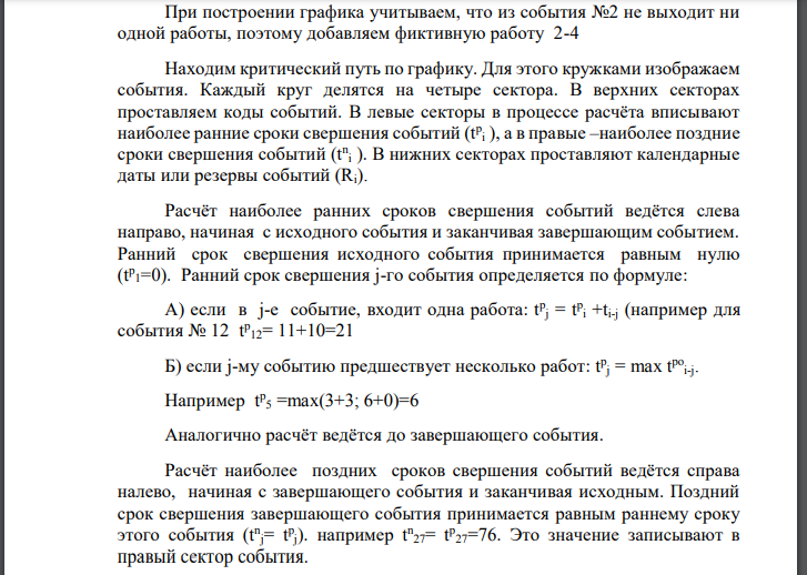 Построить сетевой график планируемого хода выполнения дипломной работы. Рассчитать параметры сетевого графика. Перечень событий и работ сетевого