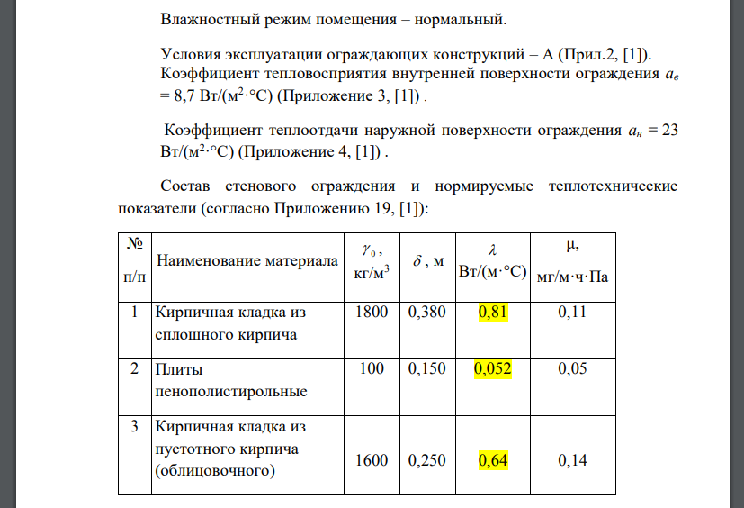 Для города Кемерово определить достаточность сопротивления паропроницанию (из условия недопустимости накопления влаги