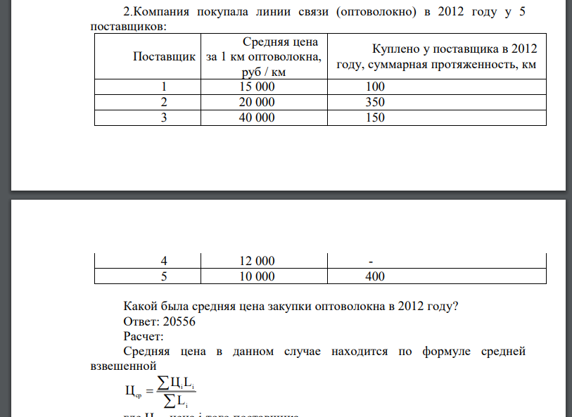 Компания покупала линии связи (оптоволокно) в 2012 году у 5 поставщиков: