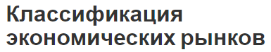 Классификация экономических рынков - суть, типы и виды