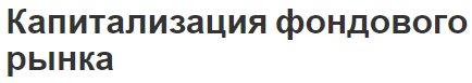 Капитализация фондового рынка - особенности, проблемы и эмитенты