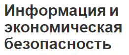 Информация и экономическая безопасность - концепция, защита и характер рисков