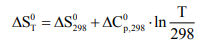 Рассчитайте изменение энтропии для реакции 2ZnS(кр) + 3О2(г) = 2ZnO(кр) + 2SO2(г), протекающей при постоянном давлении (P =101 кПа ) и T = 998 K. При расчетах принять, что в интервале 298 – 998 К Ср не зависит от Т