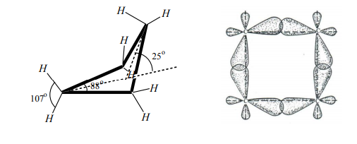 Приведите пространственное строение молекул трех-, четырех-, пятии шестичленных циклов