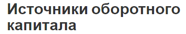 Источники оборотного капитала - собственные средства и понятия