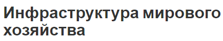 Инфраструктура мирового хозяйства - основы, содержание, суть и значение