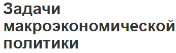 Задачи макроэкономической политики - цели и понятия