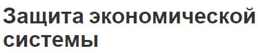 Защита экономической системы - сущность, обеспечение и основные элементы