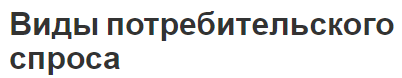 Виды потребительского спроса - концепция, характер, типы и классификация