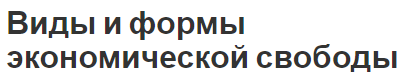 Виды и формы экономической свободы - концепция, основные черты и эффект