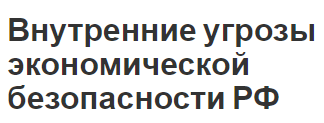 Внутренние угрозы экономической безопасности РФ - анализ, концепция и понятия