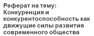 Реферат: Эффективность монополистической конкуренции. Конкурентные преимущества