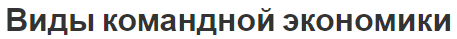 Виды командной экономики - начало формирования, положение и директива