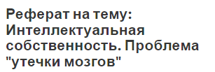 Реферат на тему: Интеллектуальная собственность. Проблема 